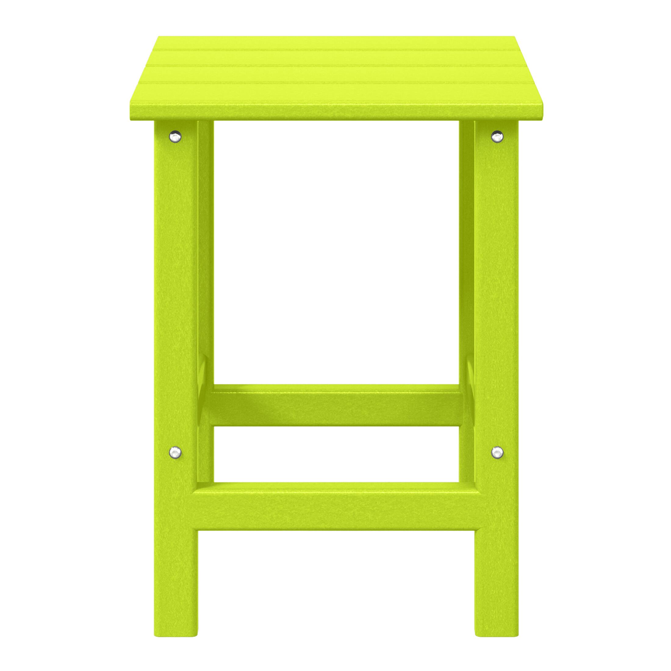 Front. WestinTrends - WestinTrends Malibu 14" square outdoor Side table for Adirondack chair - Lime.