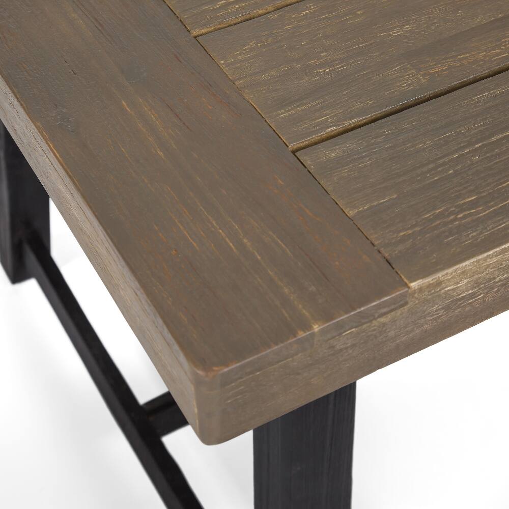 Alt View 9. Ropilly - Ropilly Acacia Outdoor Bench Set of 2, 63 Inch Rustic Wood Patio Dining Bench, Sandblast Gray - Sandblast Gray.