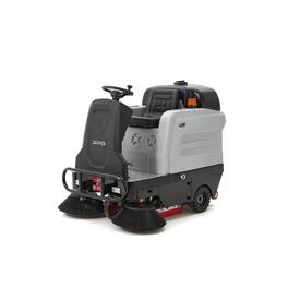 Dapper Supply - Ride-On Floor Sweeper, 49" Brush, 25-Gal Dustbin, 3-Hr Runtime for Warehouses & Large Facilities - Gray