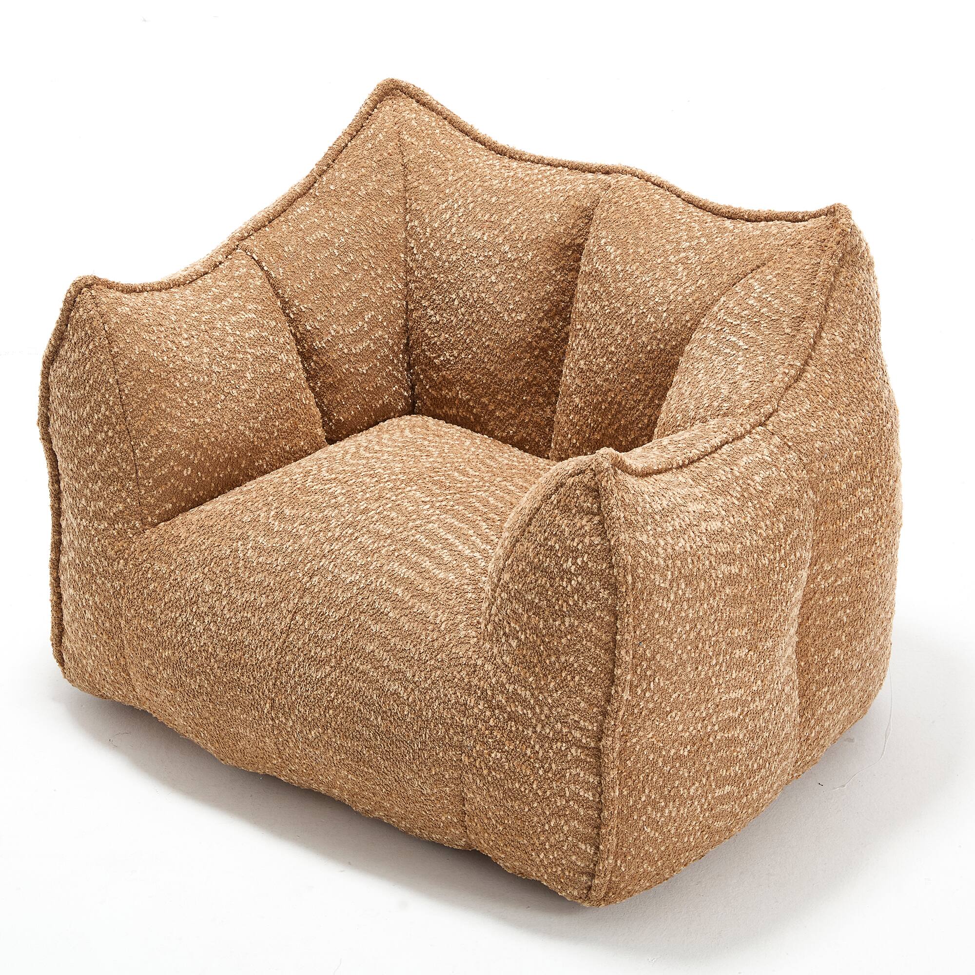 Alt View 10. GOODSILO - Premium Square Lazy Sofa Chair with High-Resilience Foam for Living Room and Bedroom Comfort - Coffee.