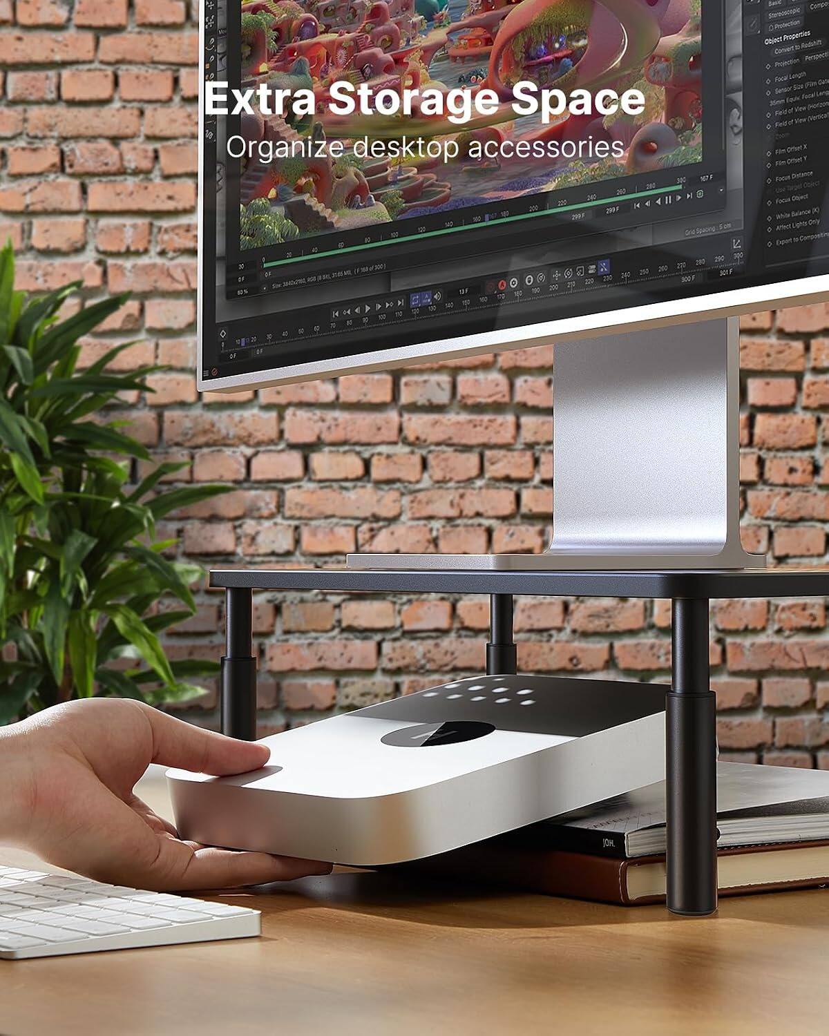 Extra Storage Space  
Organize desktop accessories