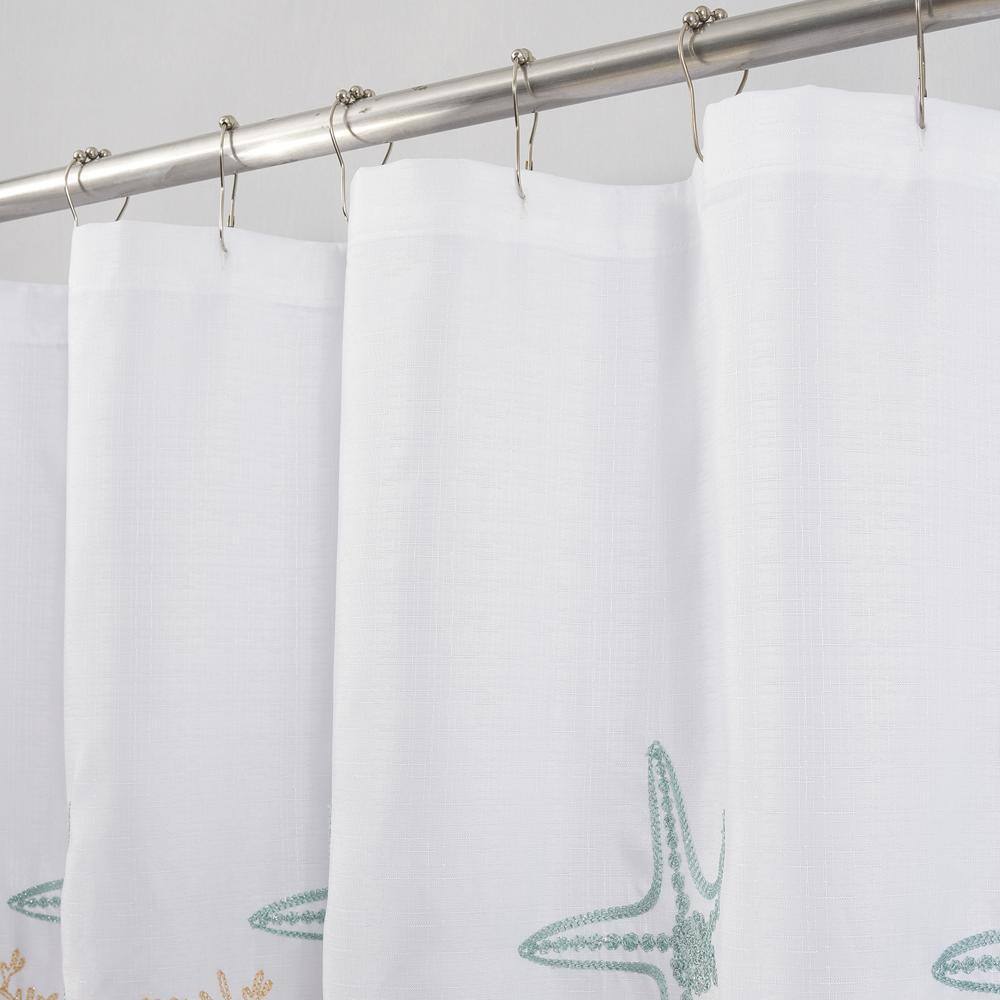 Angle. RT Designers Collection - RT Designers Collection Seastar Embroidered Stylish Shower Curtain 70" x 72" Gold - Gold.