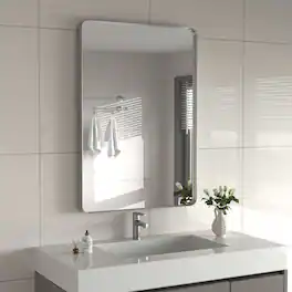 PAIHOME - Classic Stainless Steel Rectangular Wall Mirror - Waterproof and Rustproof Bathroom Mirrors Modern Mirror - Silver-22x30 Inch