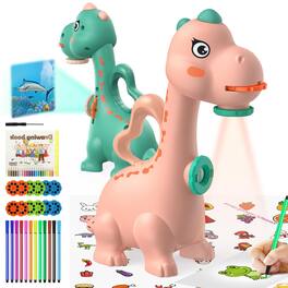 EZTW1 - Drawing Projector For Tracing And Projecto With 96 Stencils 12 Markers Dinosaur Smart Art Sketcher Project Toys 3 Years - Pink A