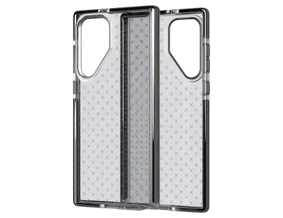 Front. Tech21 - Tech21 Evo Check Protective Phone Case for Samsung Galaxy S22 Ultra – Smokey Black - Smokey Black.