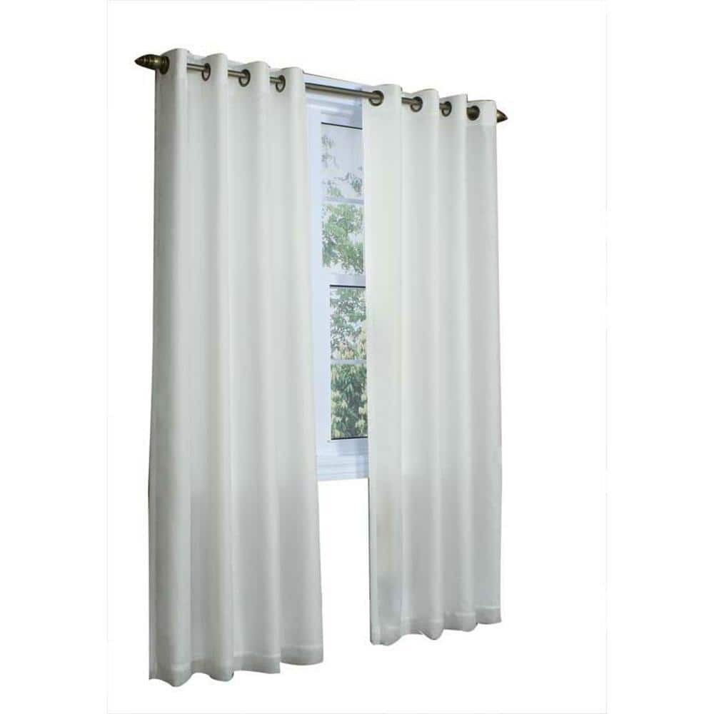 Commonwealth Home Fashions - Commonwealth Thermavoile Rhapsody Lined European Voile Grommet Panel - 104x72" - Ivory