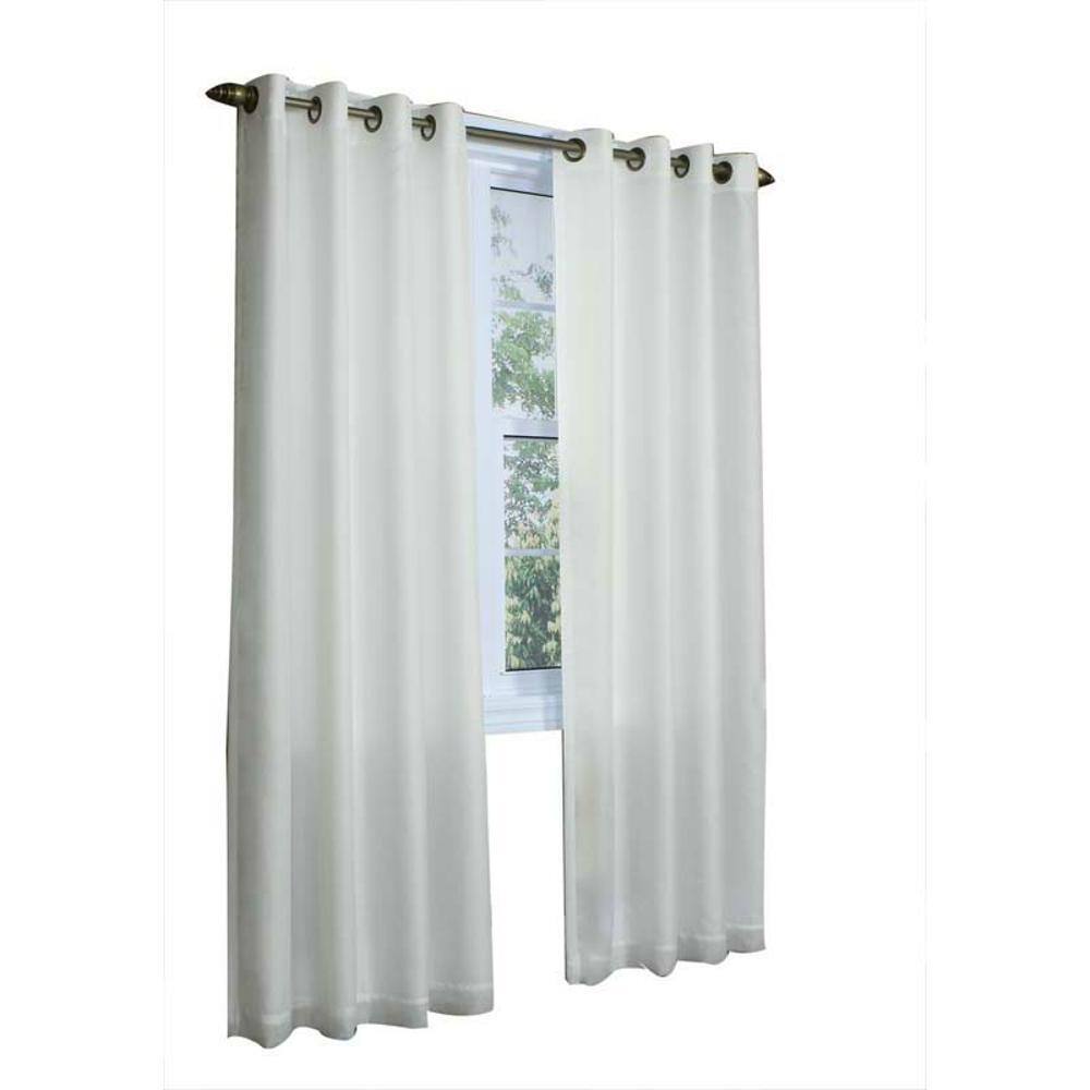 Front. Commonwealth Home Fashions - Commonwealth Thermavoile Rhapsody Lined European Voile Grommet Panel - 104x72" - Ivory - Ivory.