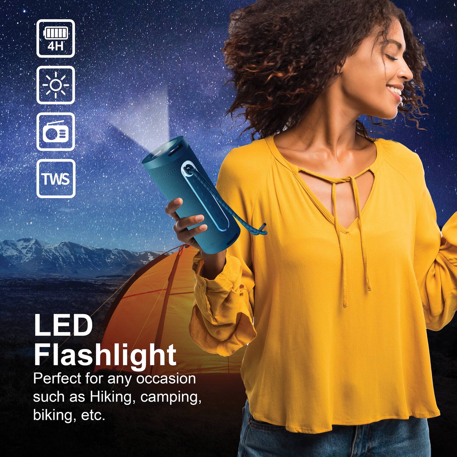 LED Flashlight  
Perfect for any occasion such as Hiking, camping, biking, etc.
