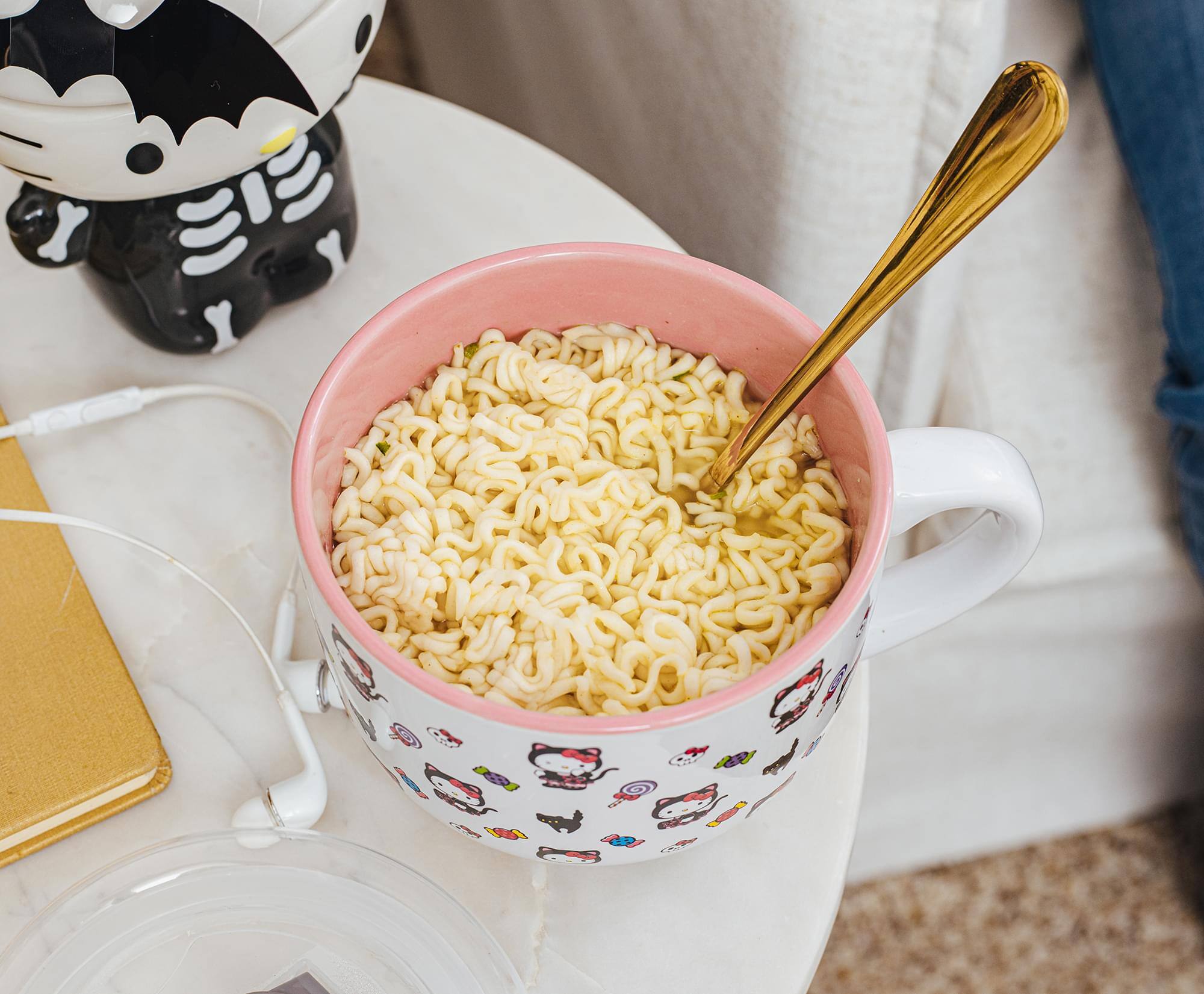 Alt View 5. Hello Kitty - Sanrio Hello Kitty Black Cat Ceramic Soup Mug With Vented Lid | Holds 24 Ounces - Black.