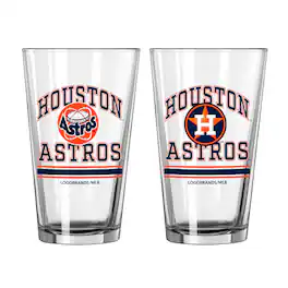 Logo Brands - Houston Astros 16oz. Pint Glass Two Pack - Multicolor