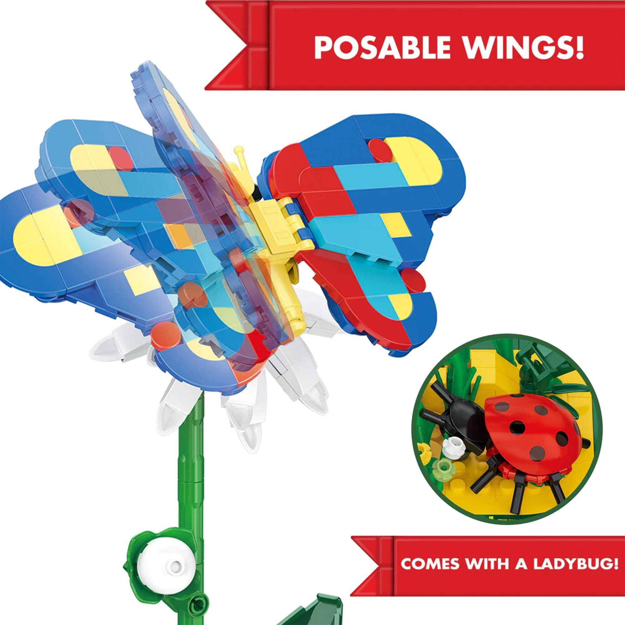 POSABLE WINGS!  
COMES WITH A LADYBUG!
