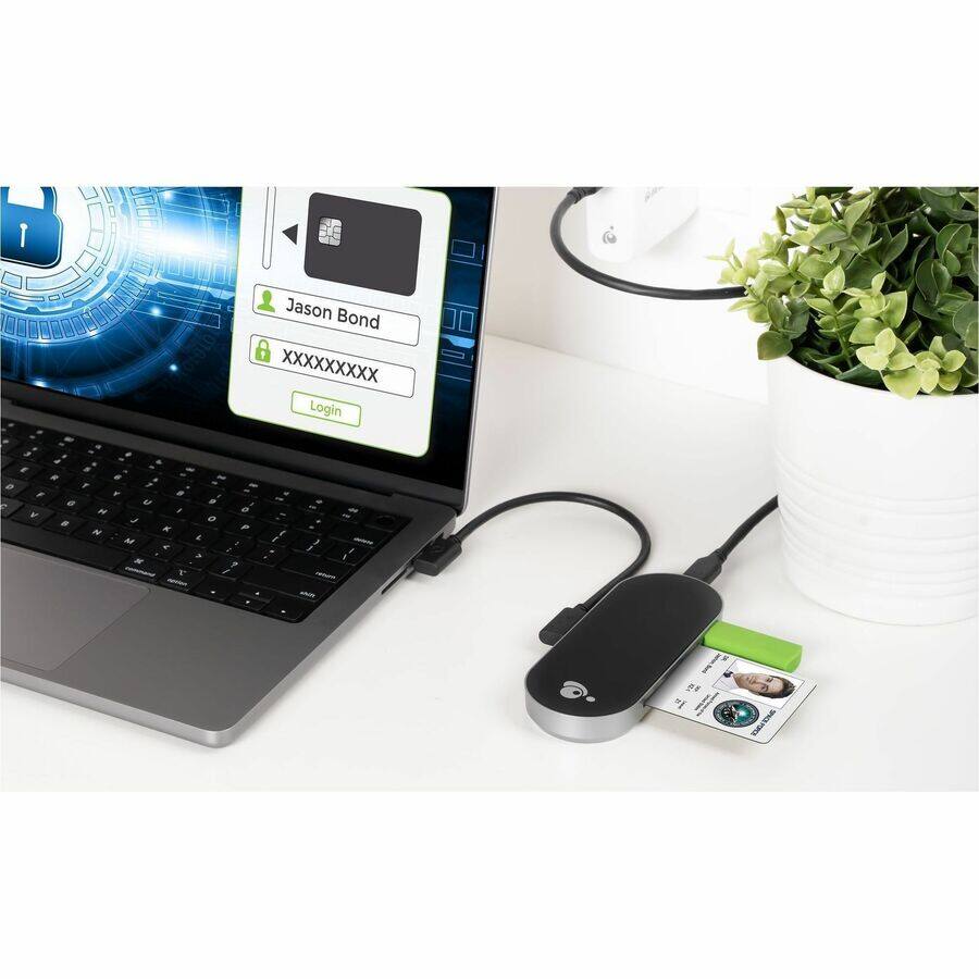 IOGEAR USB C CAC Reader Hub with Power Pass Through(TAA) USB 3.0