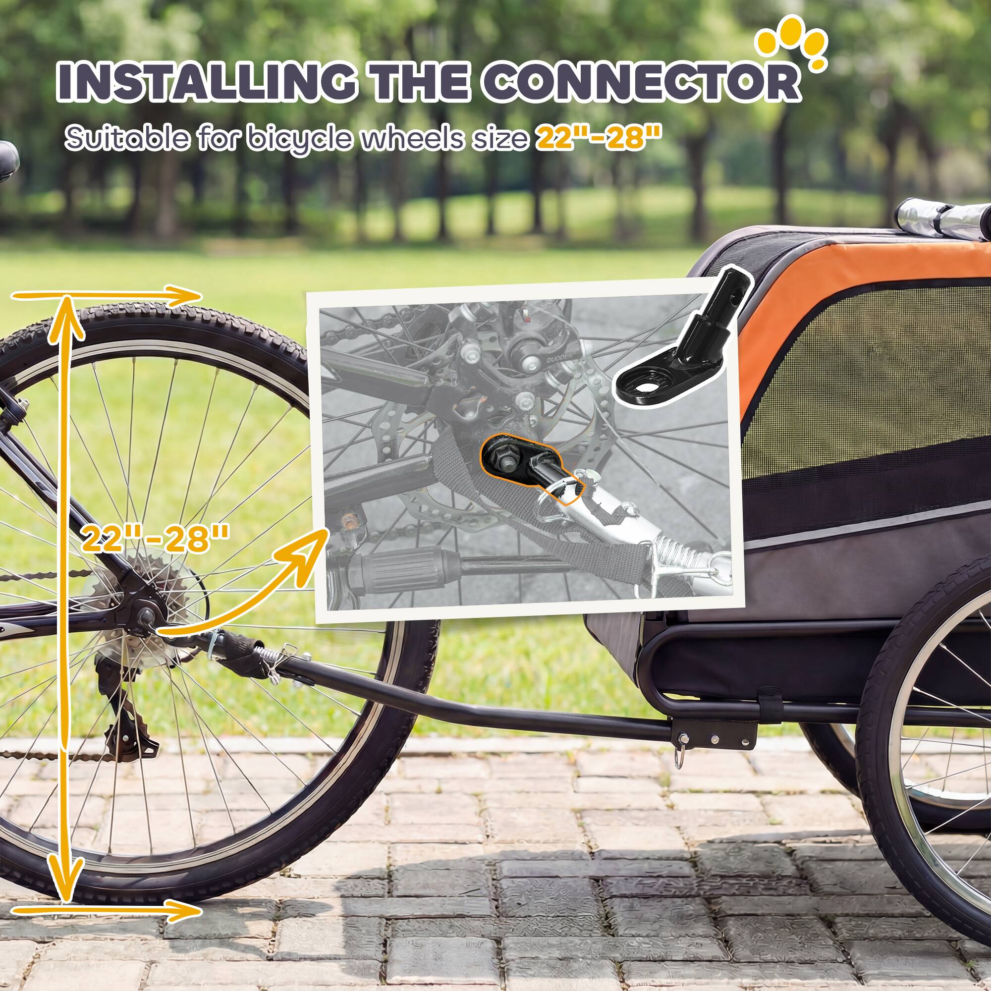 INSTALLING THE CONNECTOR  
Suitable for bicycle wheels size 22"-28"