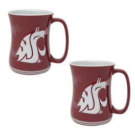 Indigo Falls - Washington State Cougars 16oz. Sculpted Barista Mug Two-Pack - White