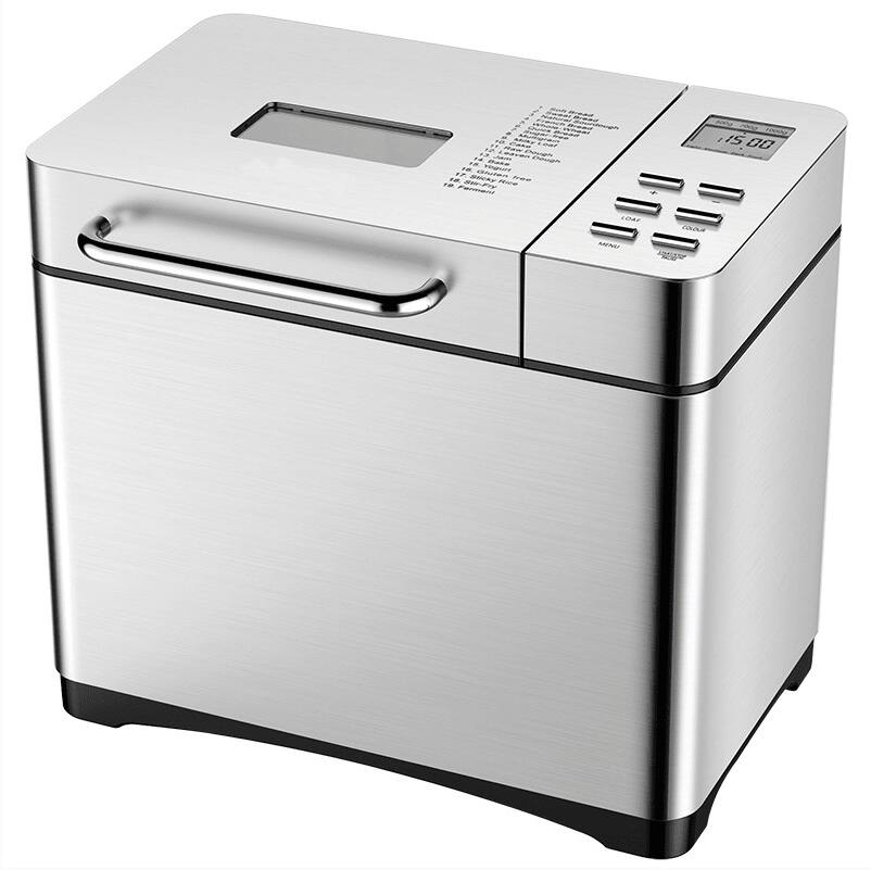 Tiramisubest - 19-in-1 Automatic Bread maker 650W toaster 2.8" LED,gluten free,American bread,French bread,whole wheat bread 15h timer - Silver