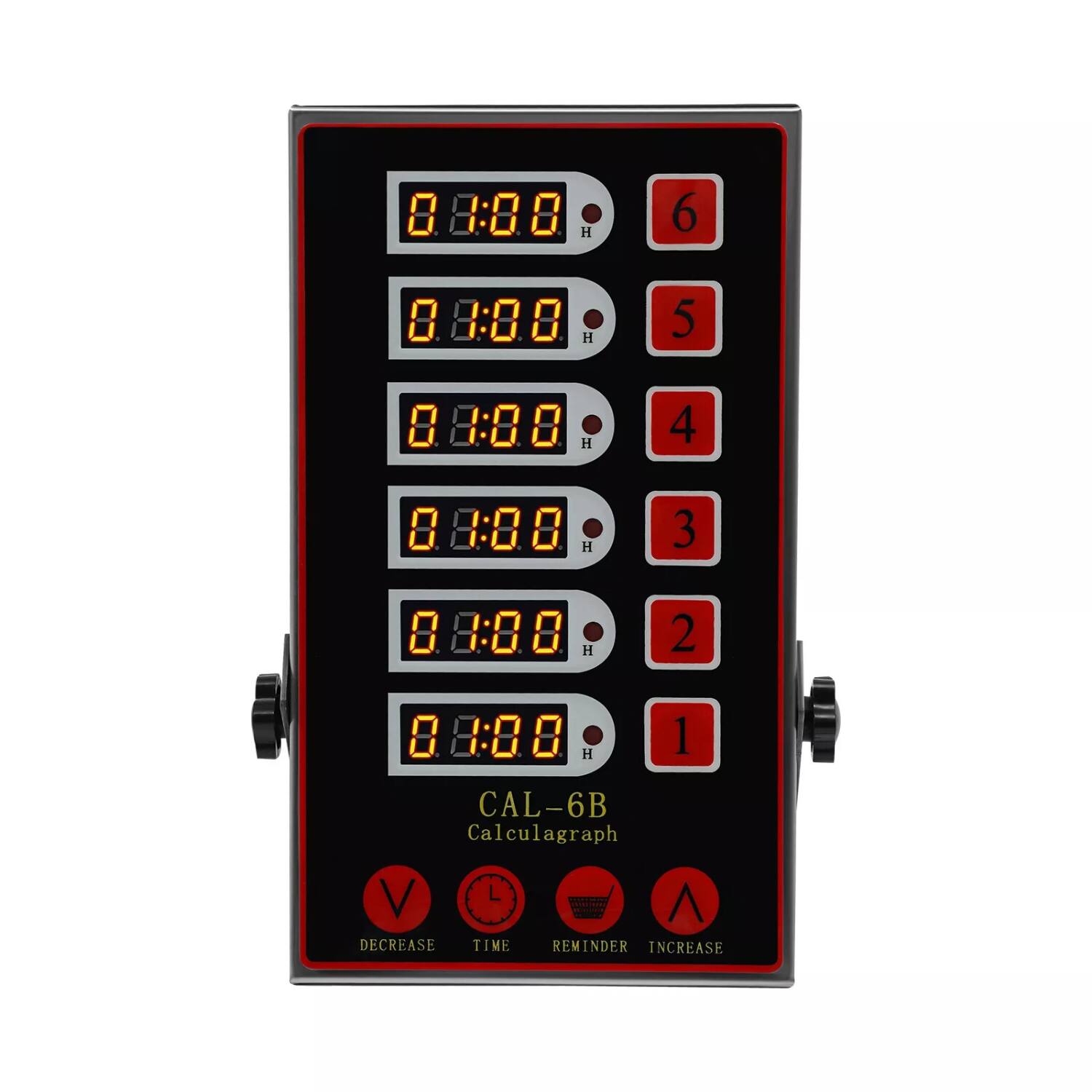 0:00 H 6 0 0:00 H 5 0:00 H 4 0:00 H 3 0:00 H 2 0:00 H 1 0:00 6B Calculagraph V DECREASE TIME A REMINDER INCREASE