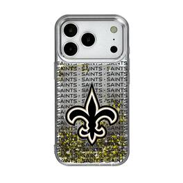 Keyscaper - NFL - New Orleans Saints iPhone Text Backdrop Design Glitter Case - 14 - Multicolor
