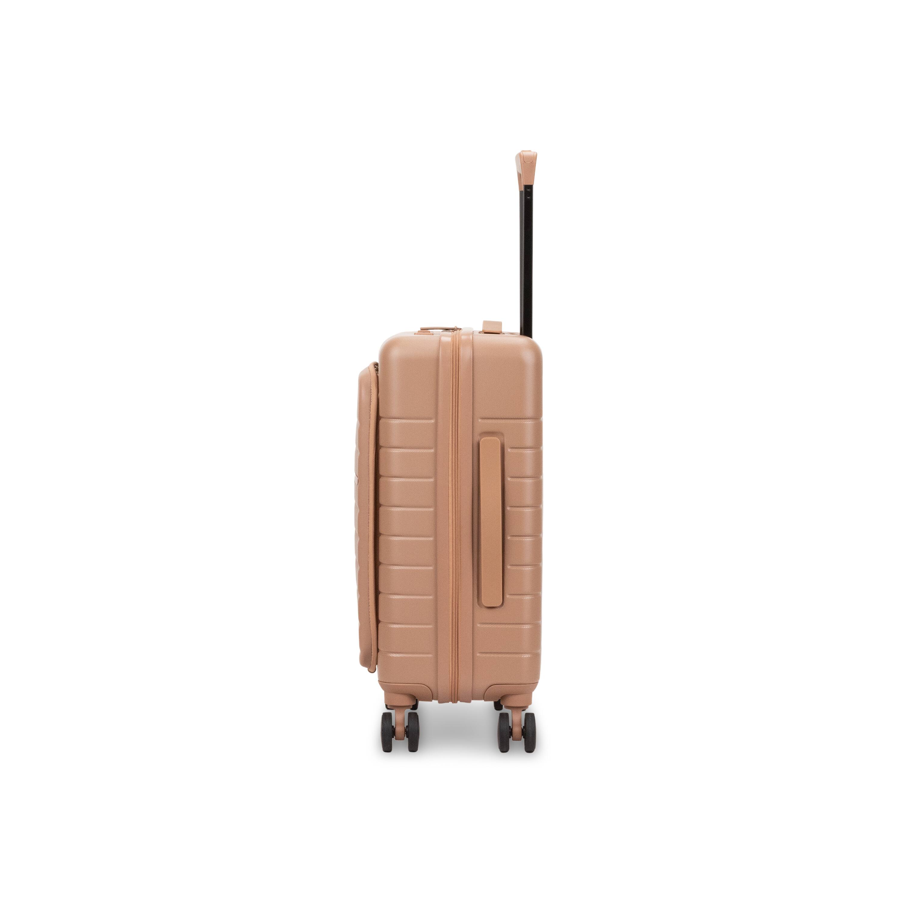 Left. Bugatti - Bugatti Munich Pro 3 Piece Hardside Luggage Set - MOCHA.