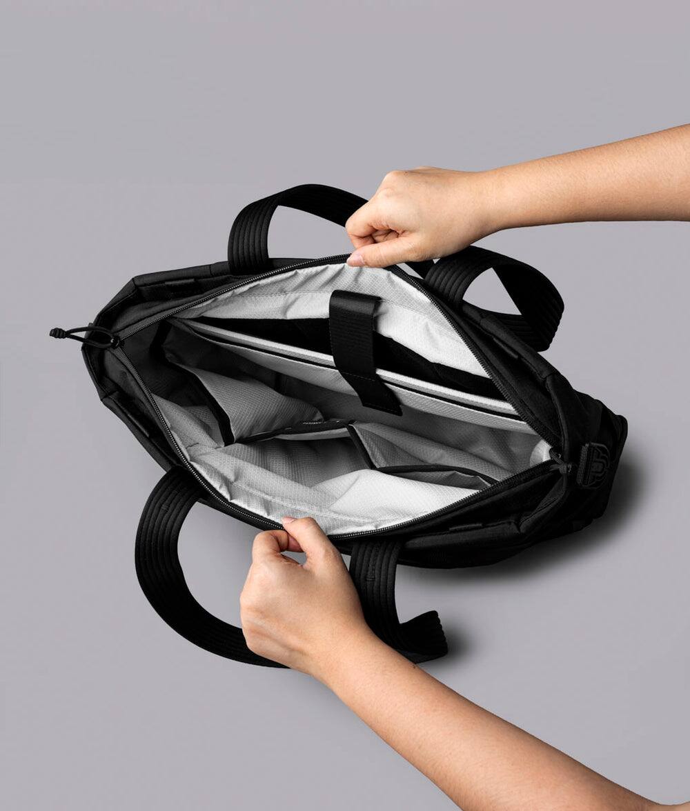 Alt View 5. ALPAKA - Bravo Tote V2 Work & Travel Laptop Tote Bag, Fits 16” MacBook Pro + 14” Tablet - Black Axoflux 400D.