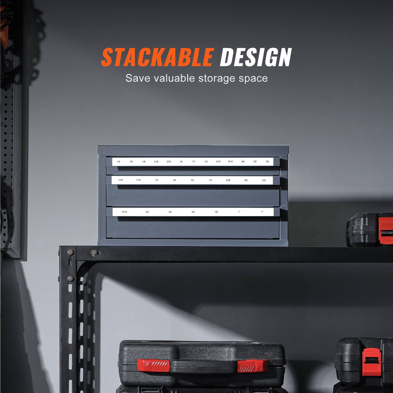 STACKABLE DESIGN  
Save valuable storage space