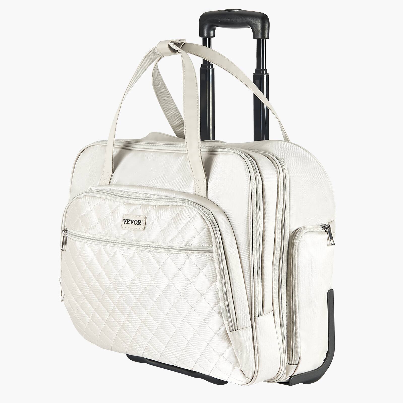 Alt View 5. VEVOR - Rolling Laptop Bag, Fits Up to 15.6 Inch Laptop, Wheeled Briefcase, Roller Computer Tote Bag - Pink.