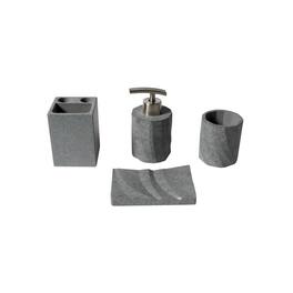 Alfi - 4 Piece Solid Concrete Matte Bathroom Accessory Set - Gray