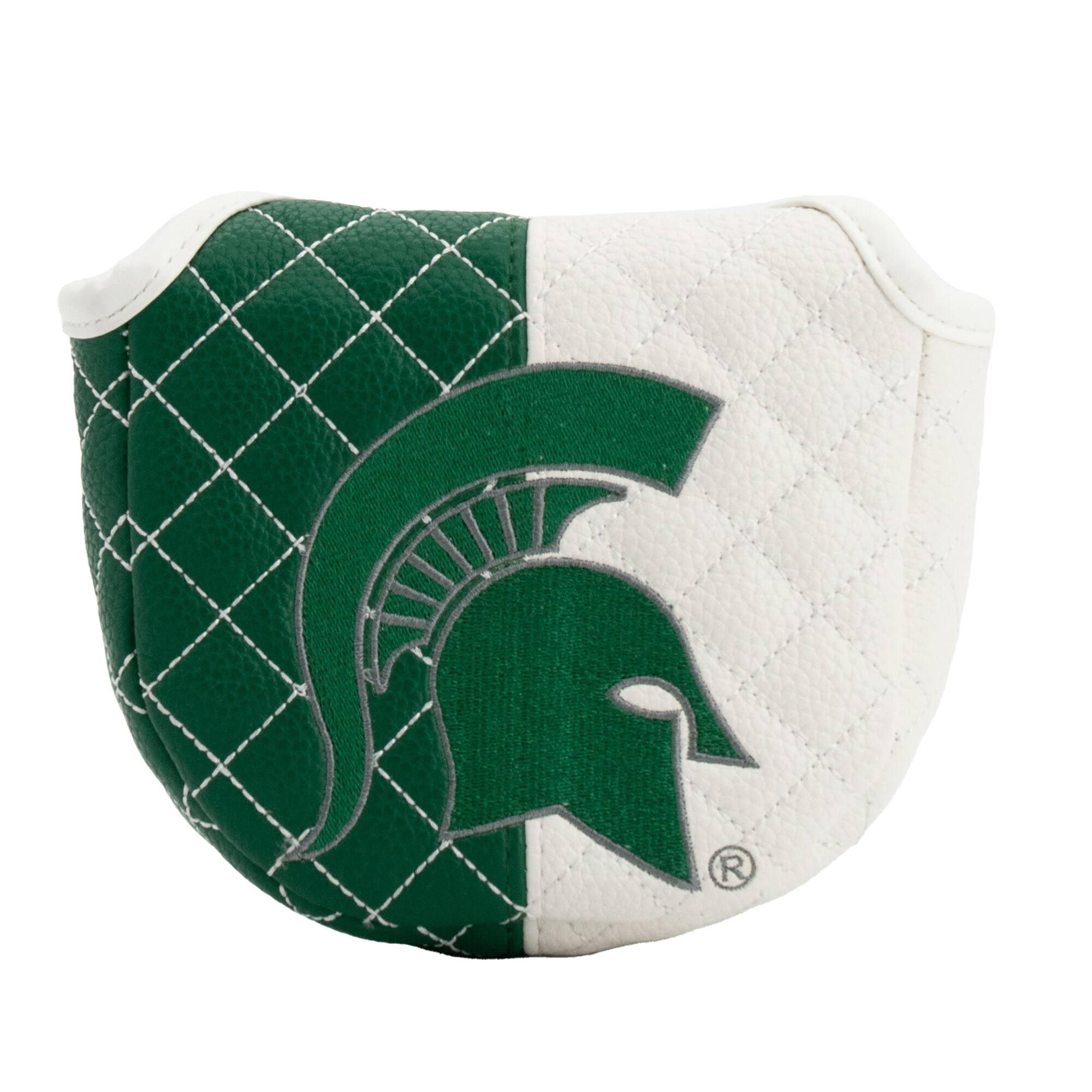 Front. Team Golf - Michigan State Spartans Quilted Mallet Putter Cover - Multicolor.