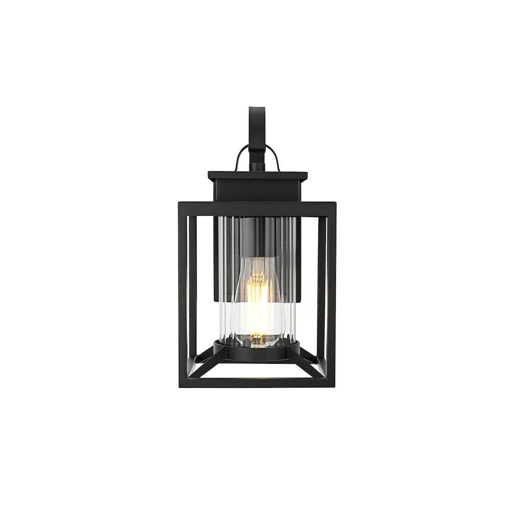 Back. Elegant Lighting - Witte 7 inch Outdoor Pendant in Black - Black.