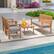 Alt View 7. Costway - 4 PCS Patio Wood Furniture Set with Loveseat, 2 Chairs & Coffee Table for Porch - Natural + Grey.