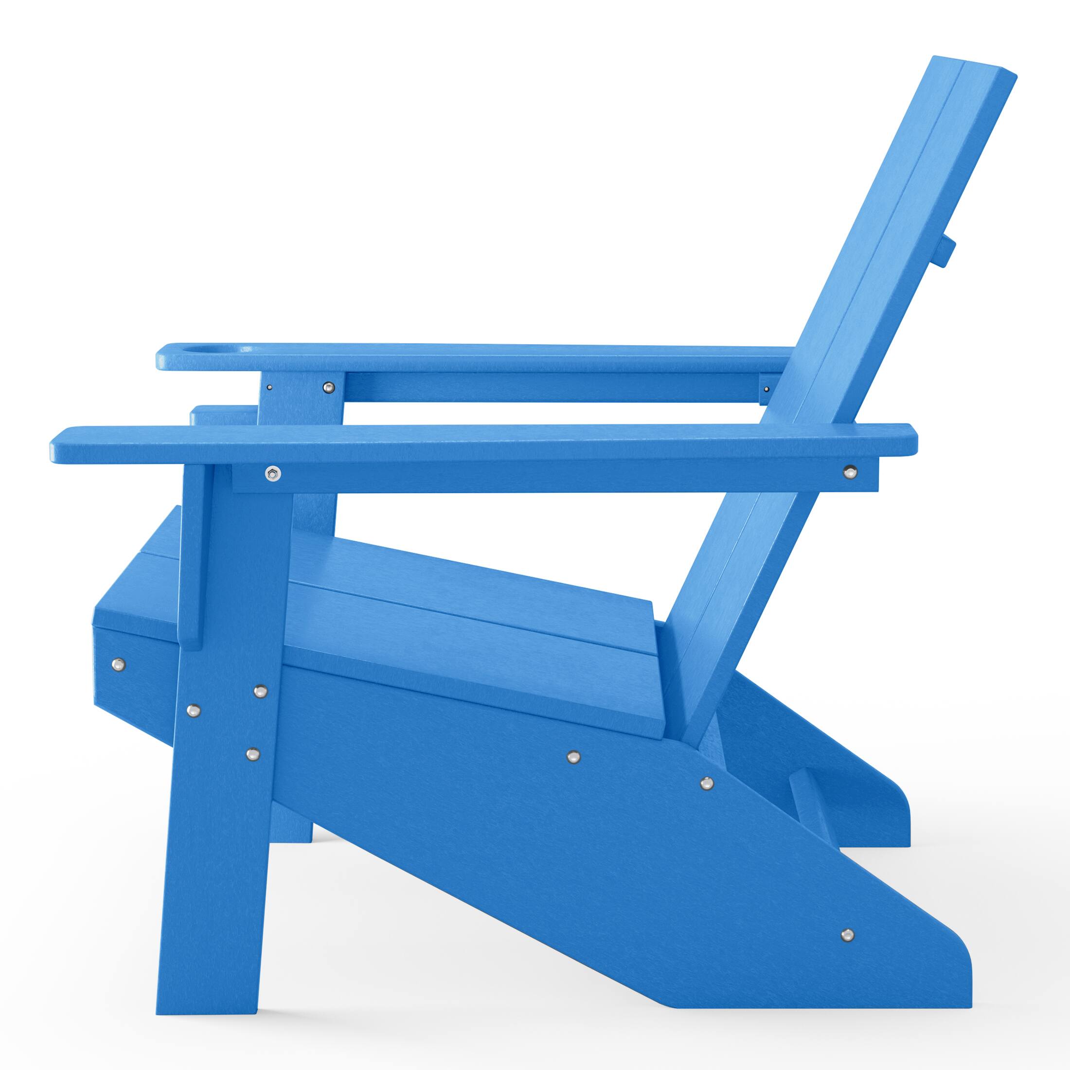 Alt View 3. WestinTrends - WestinTrends Riviera Outdoor HDPE Modern Adirondack Chair with Cup Holder - Pacific Blue.