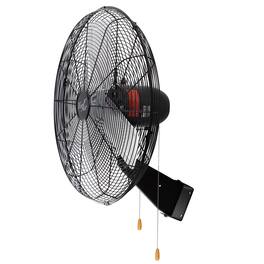 VieAir - The Vie Air 24 Inch Tilting Wall Mountable Heavy Duty Commercial Strength Oscillating Fan with 3 Speed Motor - Black