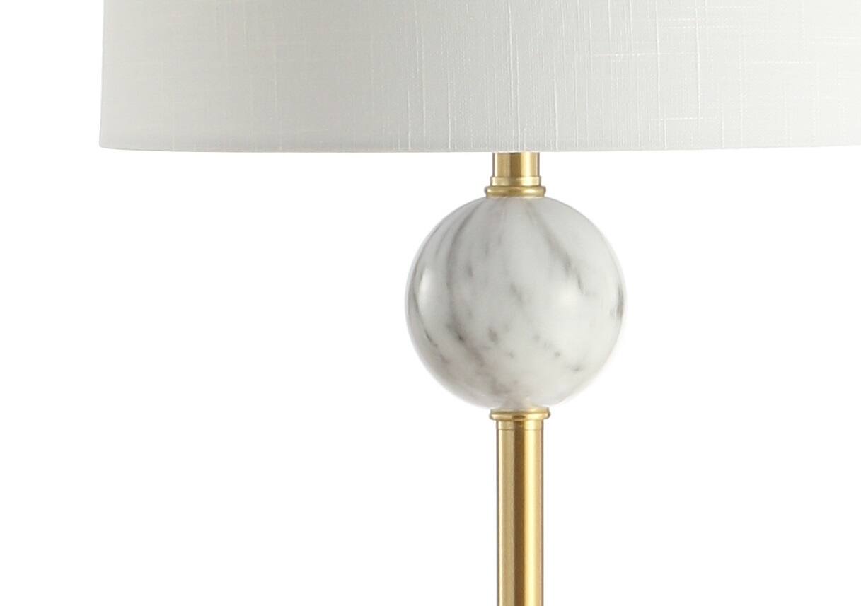 Alt View 4. Jonathan Y - Vaughn 60" Modern Metal/Resin LED Floor Lamp, Brass Gold/White - Brass Gold/White.
