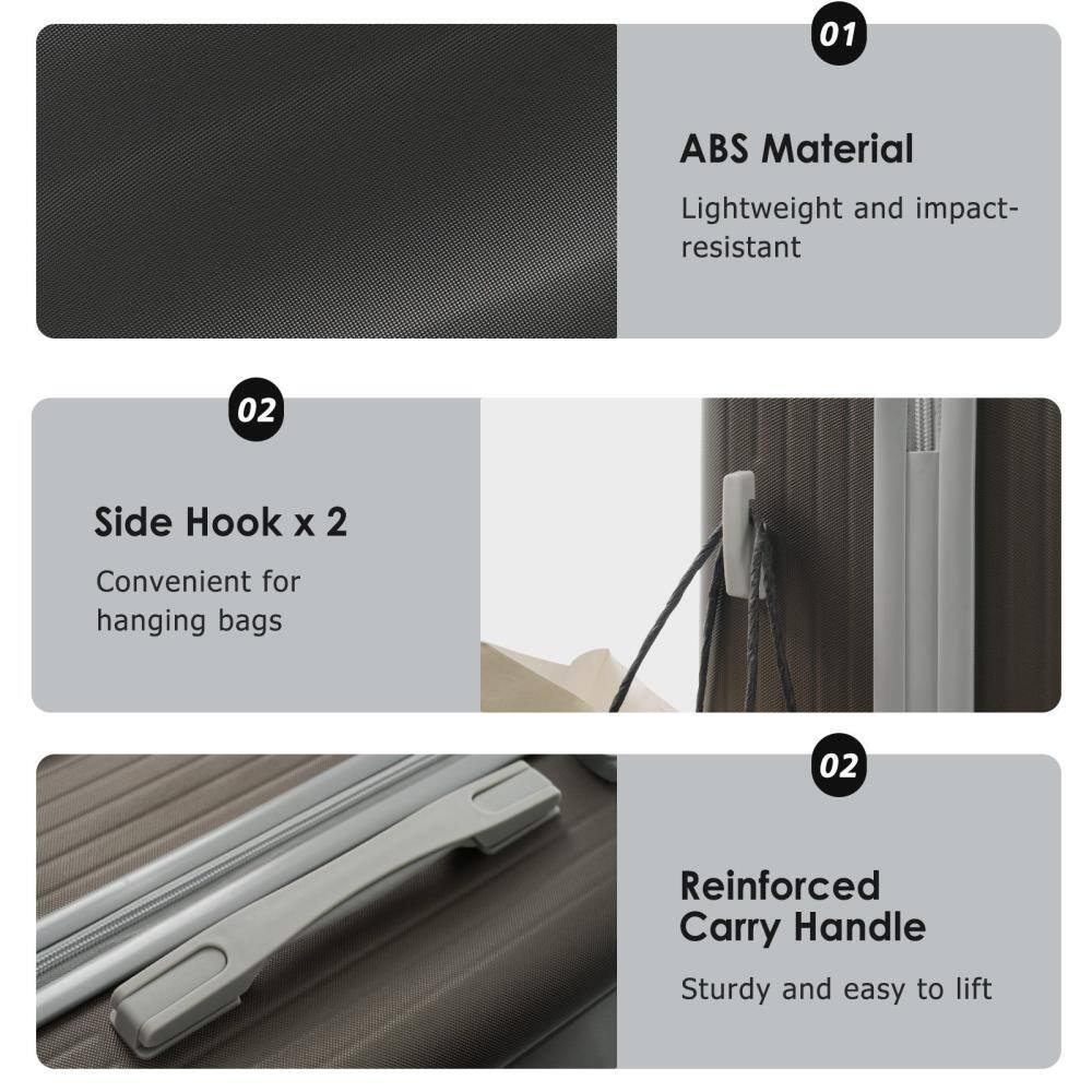 01 ABS Material  
Lightweight and impact-resistant  

02 Side Hook x 2  
Convenient for hanging bags  

02 Reinforced Carry Handle  
Sturdy and easy to lift