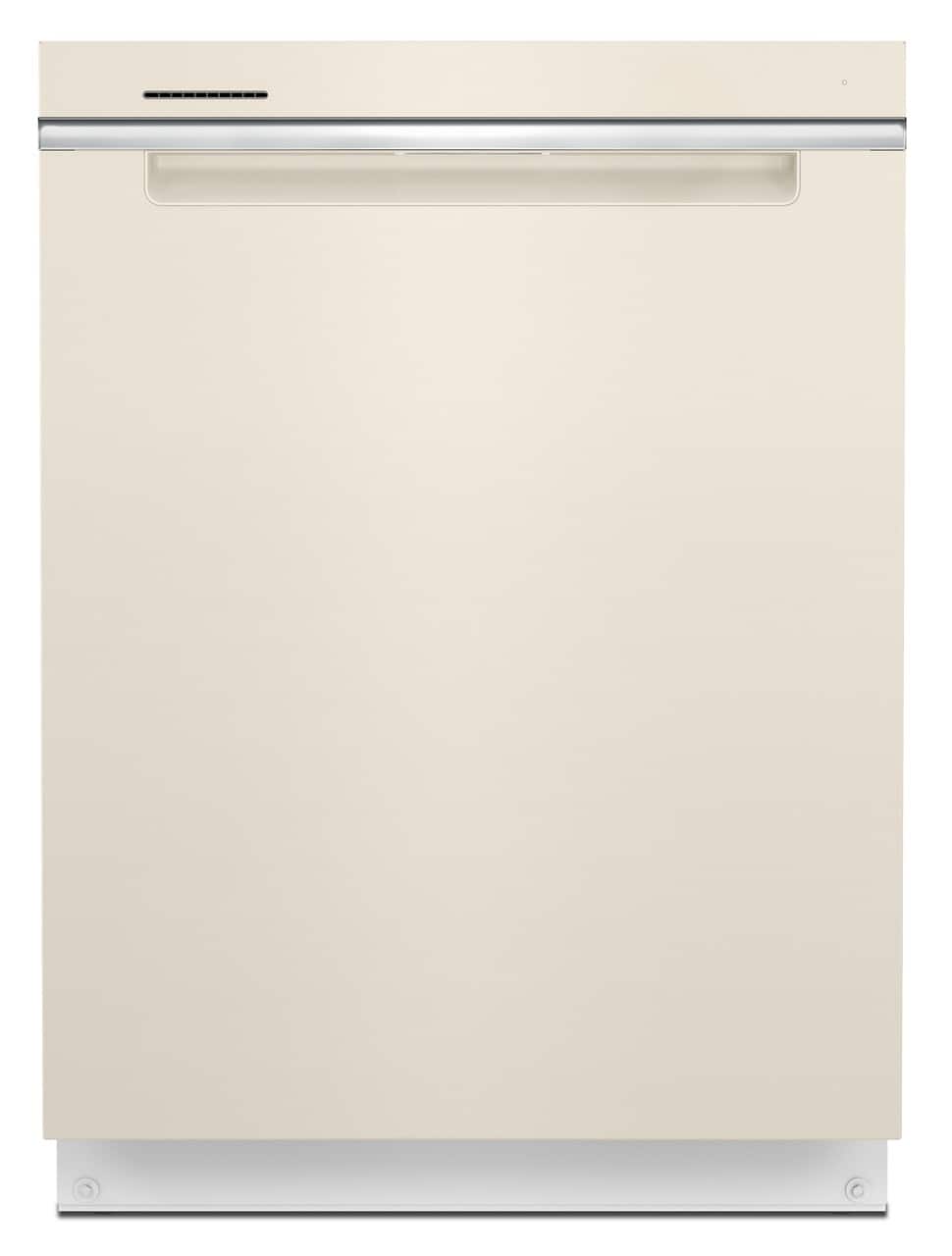 Front. Whirlpool - 24" Top Control Built-In Dishwasher with Stainless Steel Tub, Large Capacity, 3rd Rack, 47 dBA - Biscuit.