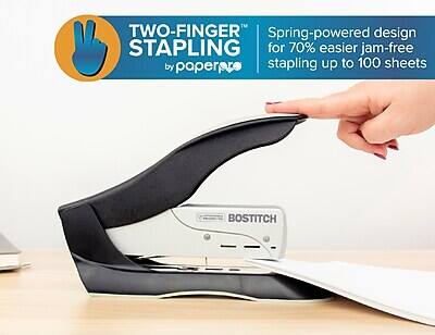 TWO-FINGER™ STAPLING by paperpeps

Spring-powered design for 70% easier jam-free stapling up to 100 sheets

BOSTITCH