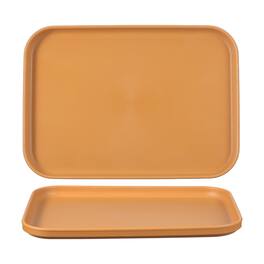 Unique Bargains - 2pcs Fast Food Serving Trays, 9.4x6.8" Rectangular Reusable Restaurant Tray for Kitchen Coffee Fruit Burger - Orange