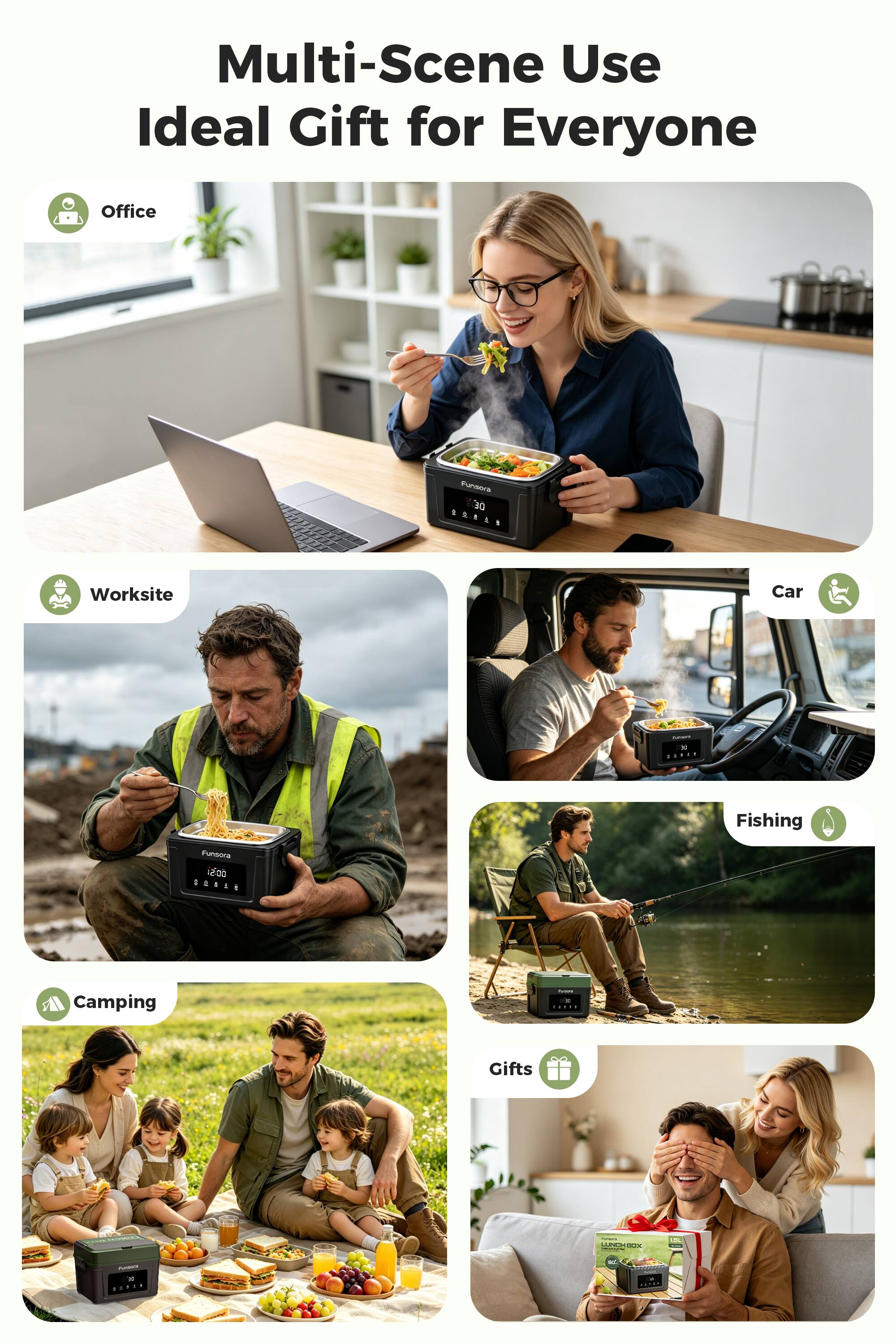 Multi-Scene Use Ideal Gift for Everyone

- Office
- Worksite
- Car
- Fishing
- Camping
- Gifts