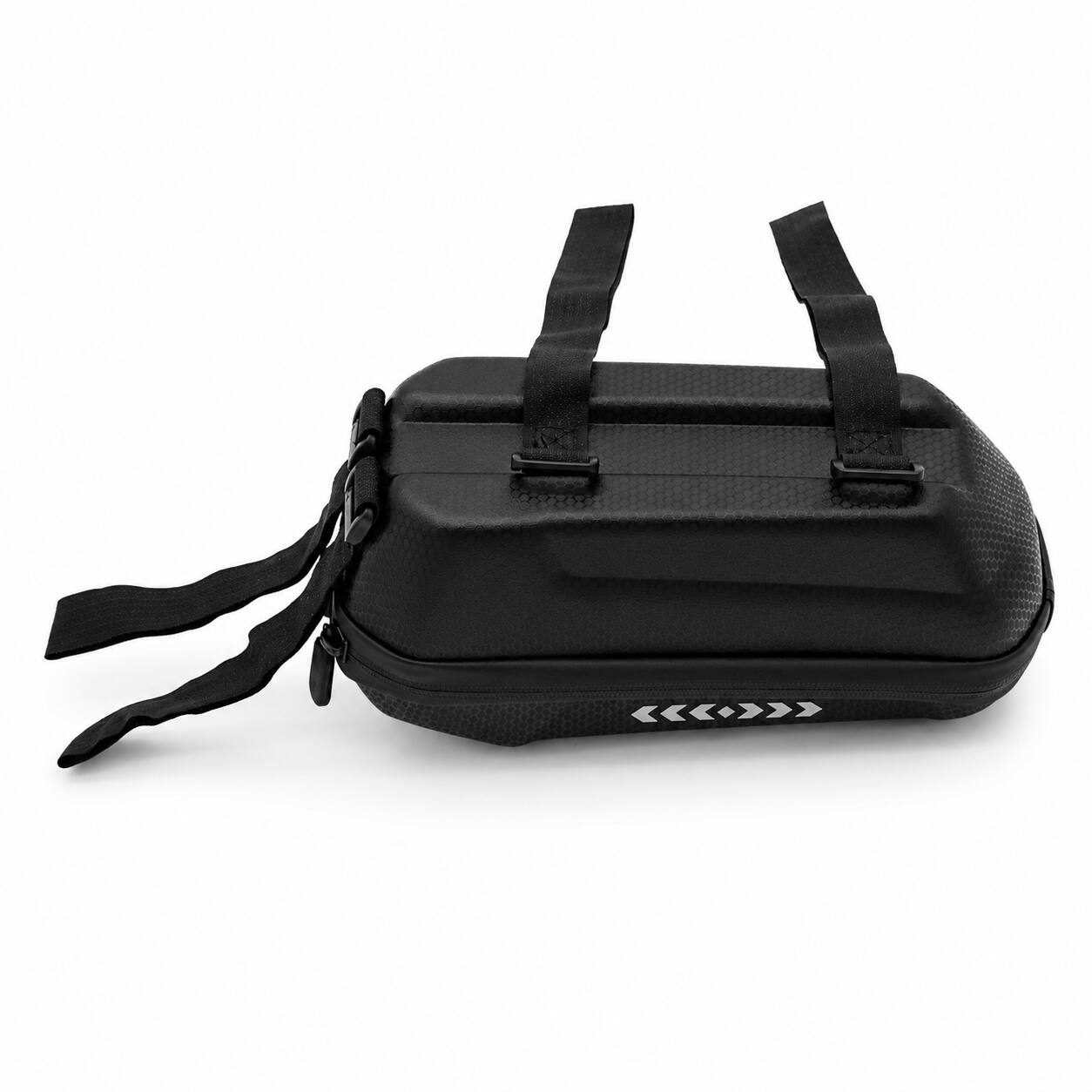 Back. Hover Heart - Water-Resistant EVA Hard Shell Bike Storage Bag, Bicycle Front Bag for Tools, Chargers and Electric Scooter Accessories - Black.