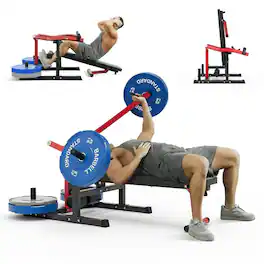 Syedee - Chest Press Machine, 1250LBS Capacity with Independent Converging Arms, Adjustable Chest Bench - Red