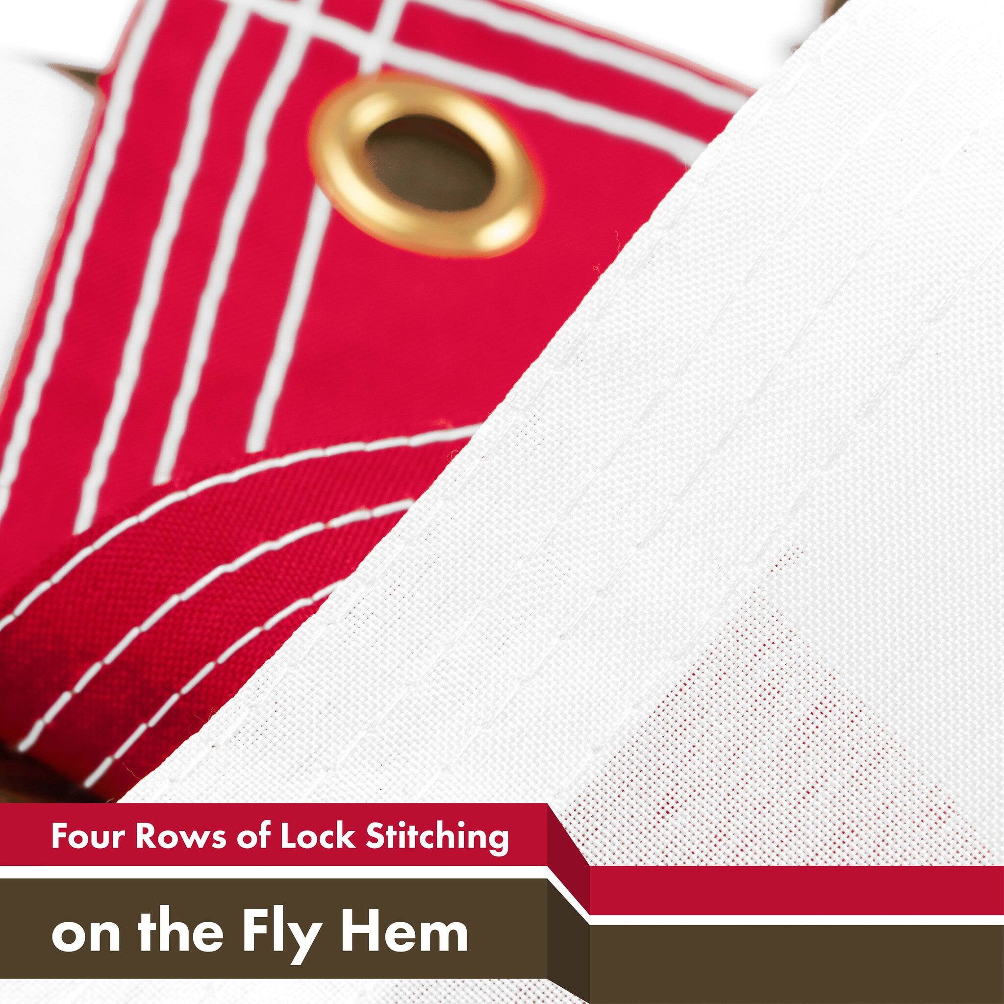 Four Rows of Lock Stitching on the Fly Hem
