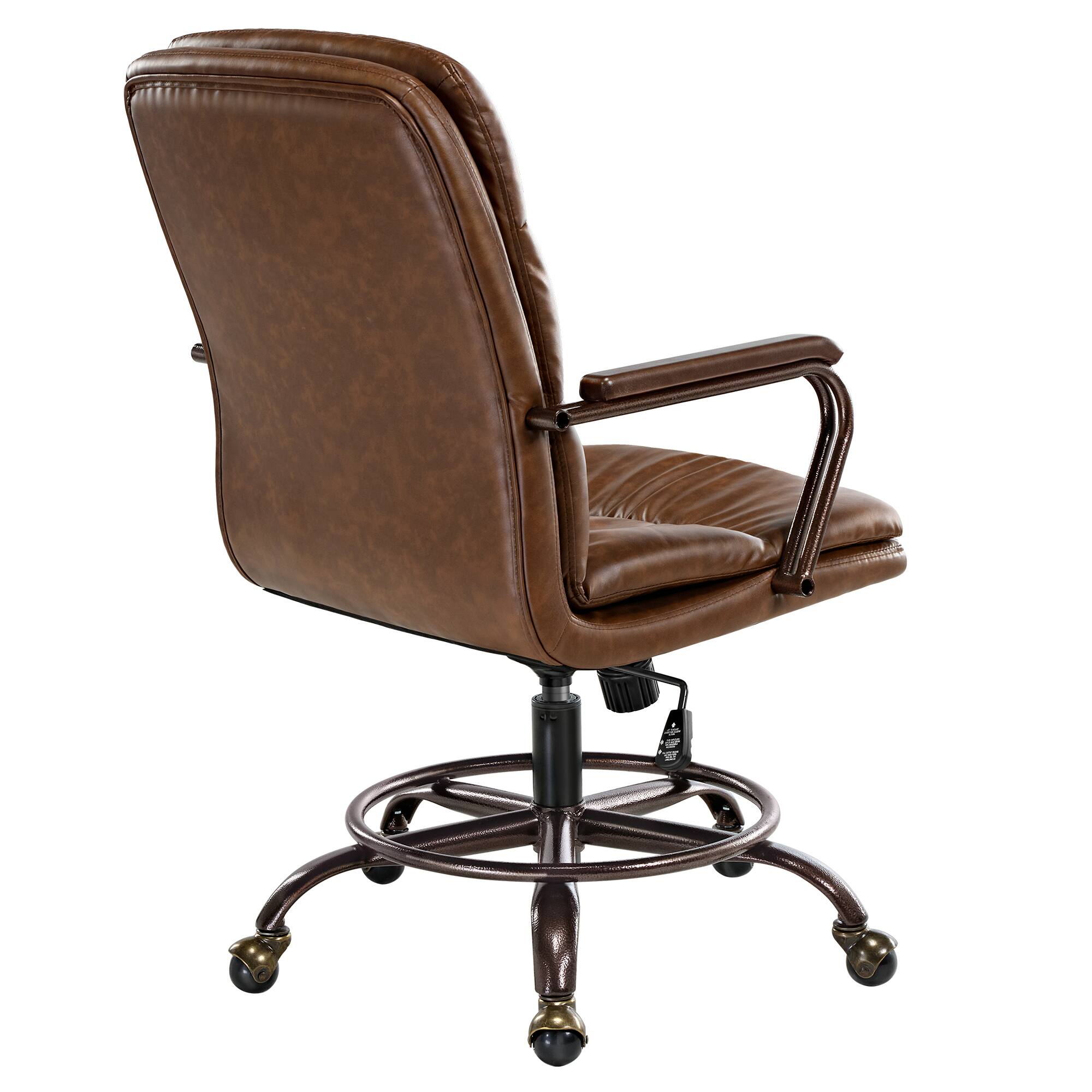 Back. Eureka Ergonomic - PU Leather Home Office Chair Ergonomic Desk Chair - Brown.