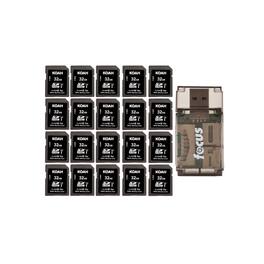Koah - Ultimate 32GB SDHC Memory Card (20-Pack) with High Speed Card Reader