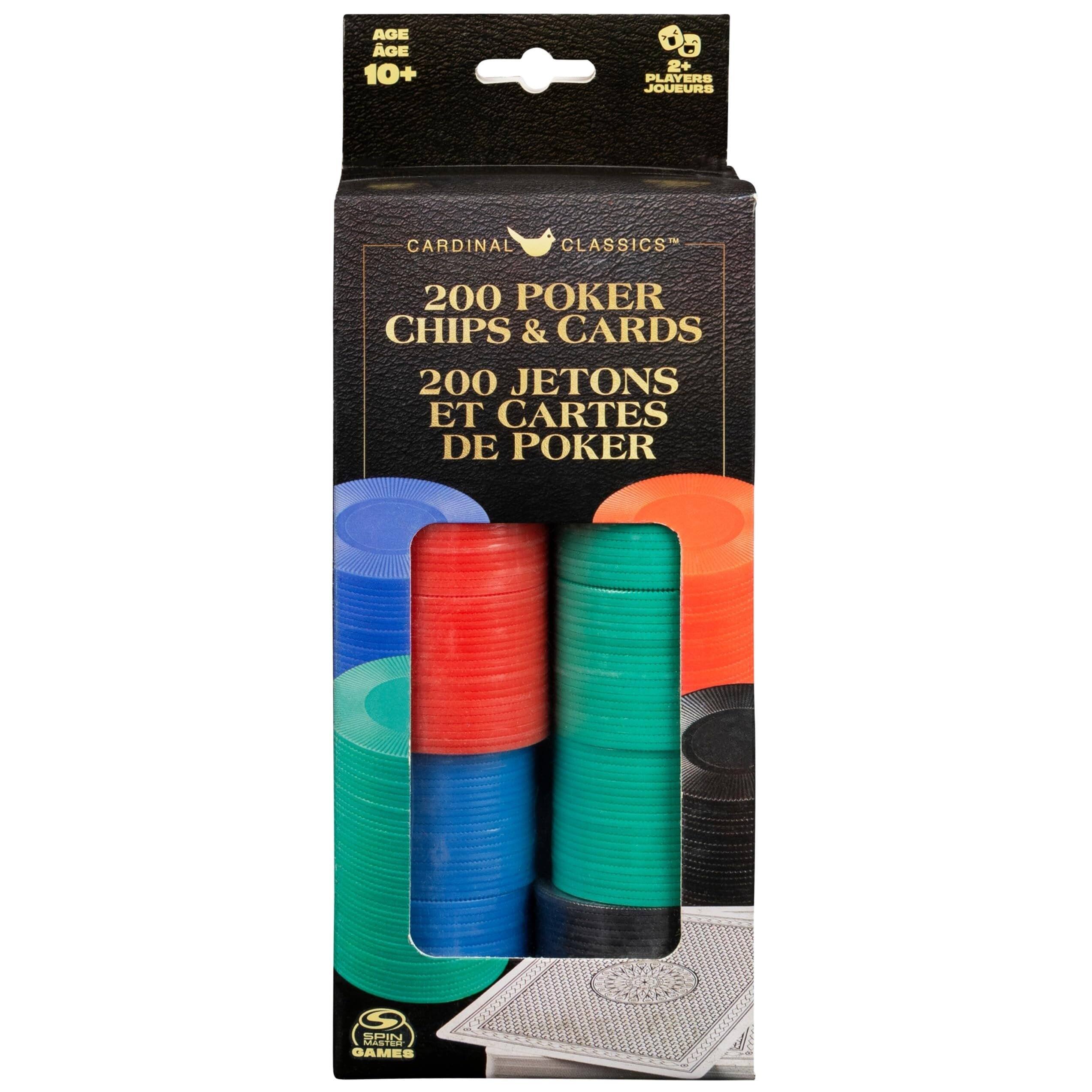 AGE 10+  
2+ PLAYERS  
CARDINAL CLASSICS  
200 POKER CHIPS & CARDS  
200 JETONS ET CARTES DE POKER  
SPIN GAMES
