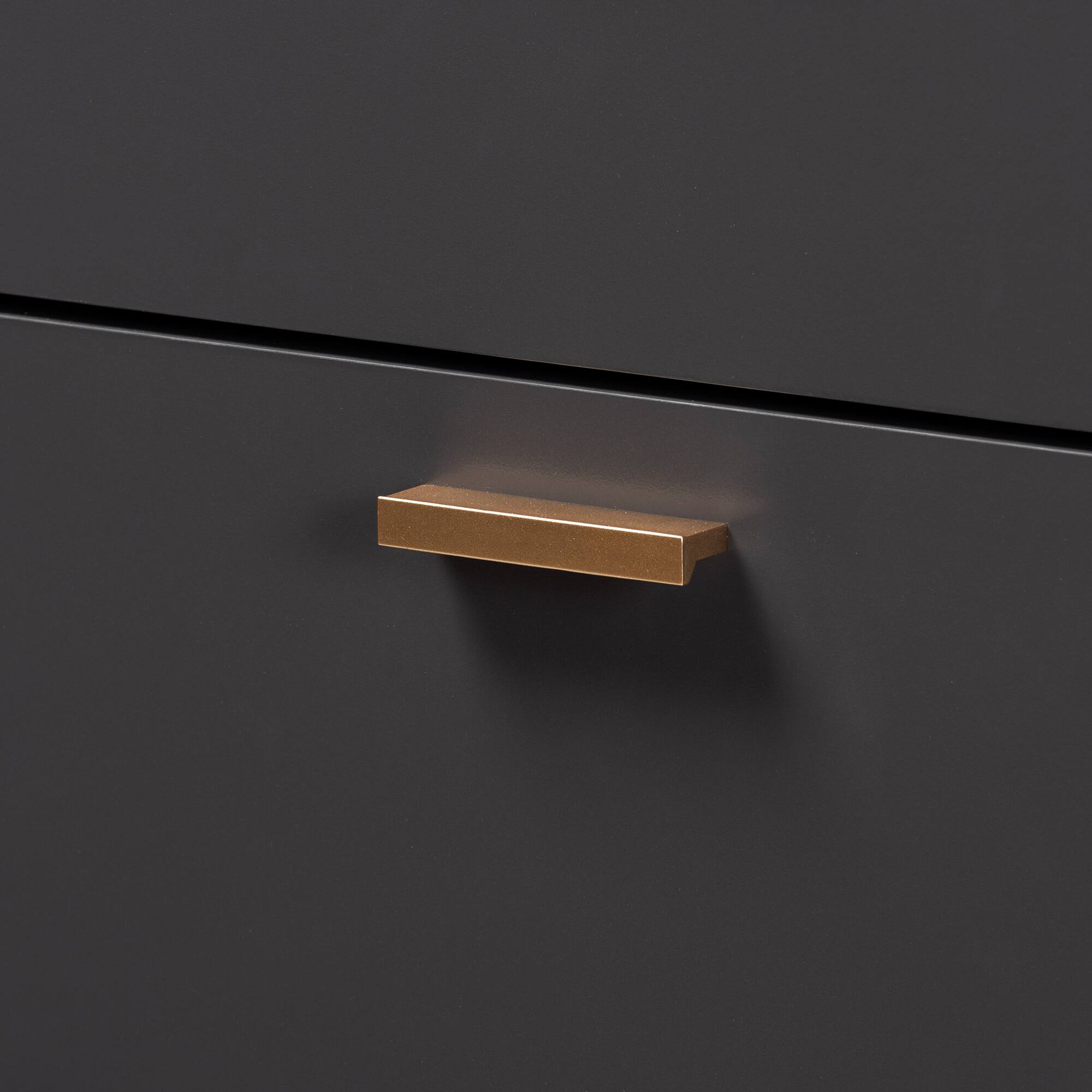 Alt View 1. Baxton Studio - Kelson Modern and Contemporary Finished Wood 5-Drawer Chest - Dark Grey/Gold.