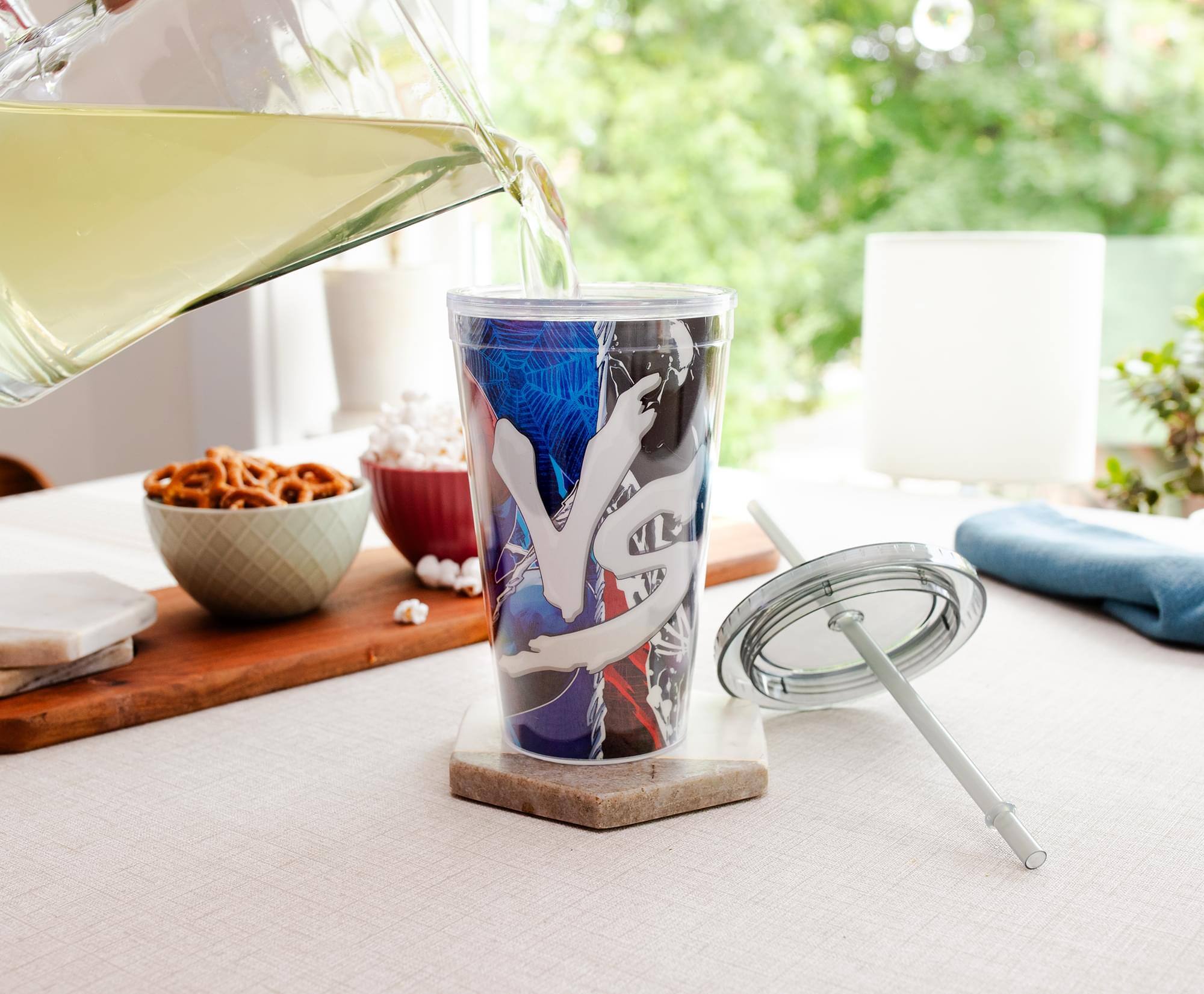 Alt View 10. Marvel - Marvel Spider-Man Vs. Venom Carnival Cup With Lid and Straw | Holds 20 Ounces - Black.