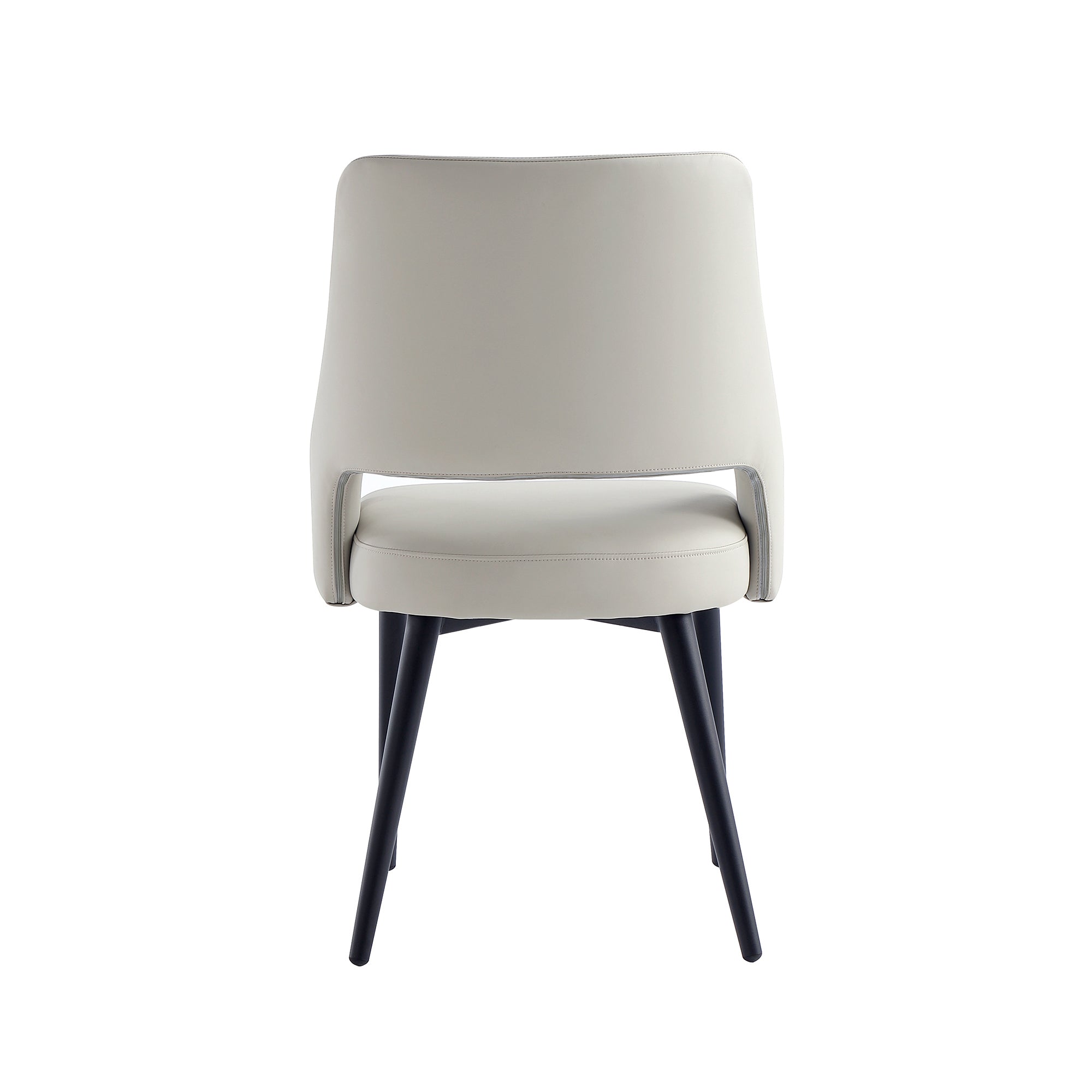 Alt View 4. Manhattan Comfort - Tremont Modern Metal Vegan Leather Dining Chair - Stone Gray.
