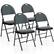Front. Costway - 4 Pack Folding Chairs Portable Padded Office Kitchen Dining Chairs - Grey.