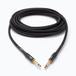On Stage Stands - On-Stage Production-Grade ICS-15 Braided Instrument Cable (Gold Plated Straight Connectors, Double Braided Jacket - Black