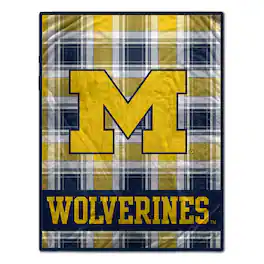 Pegasus - Michigan Wolverines 66" x 95" Oversized Plaid FAN-mily Ultra Cozy Blanket - Multicolor