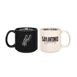 Logo Brands - San Antonio Spurs 2-Pack 15oz. Stackable Mug Set - Multicolor